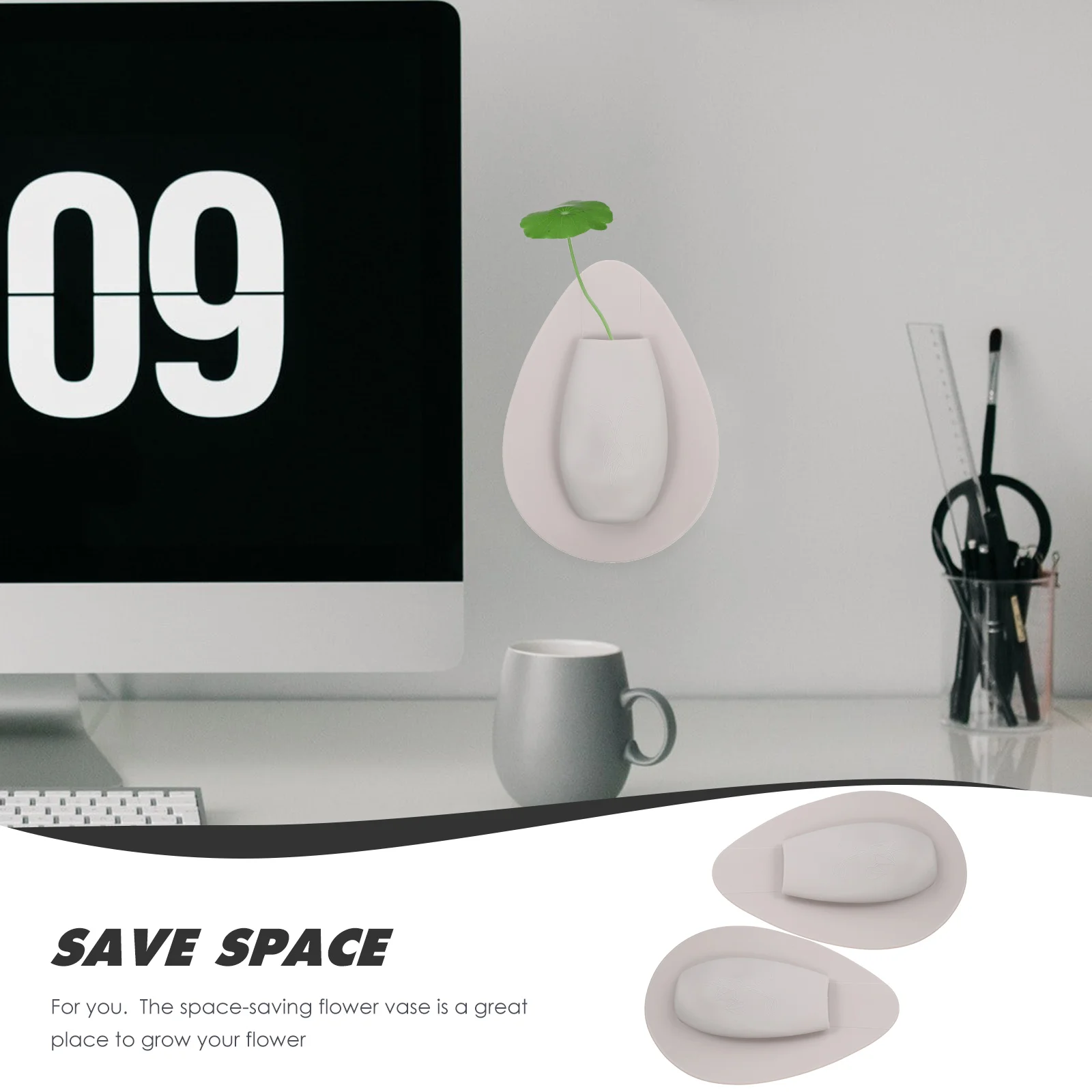 

2Pcs No Mark Silicone Vase Chic Wall Hanging Decor Stylish Flower Vase Home Accessory Home Accessory Flower Supply