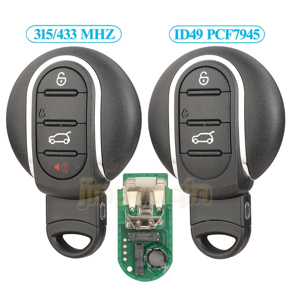 

Jingyuqin Remote Car Key Fob 315/433MHZ ID49 PCF7945 For BMW Mini Cooper CLUBMAN COUNTRYMAN 2014 2015 2016 2017 2018 3/4 Buttons