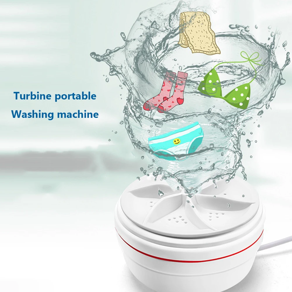 

Portable Turbo Washer USB Powered Ultrasonic Turbo Washer Removes Dirt Turbo Washing Machine for Underwear Socks for Home Travel