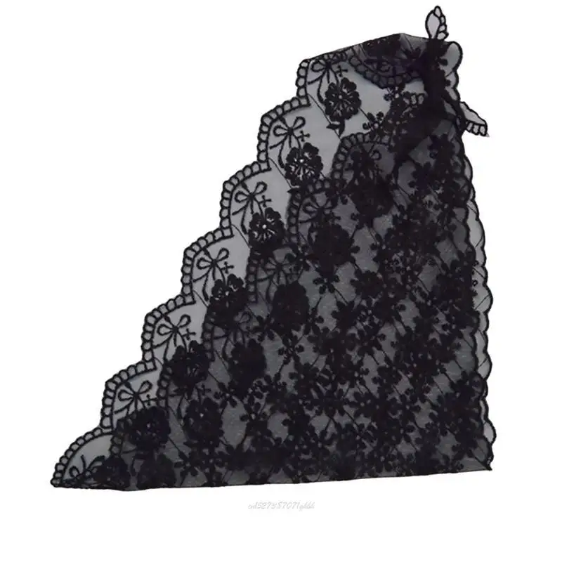 

X5XA French Lookings Lace Headscarf Flower Lace Bandana for Fashion Forward Women