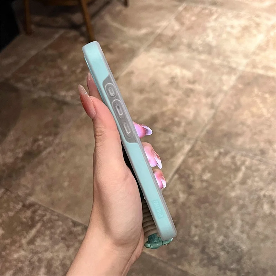 ลูกอมสีหรูหรา 3 IN 1 สําหรับMagsafe LanyardสําหรับiPhone 17 16 15 14 Plus 13 12 Pro Max Magnetic Matte Clear Hybrid Cover