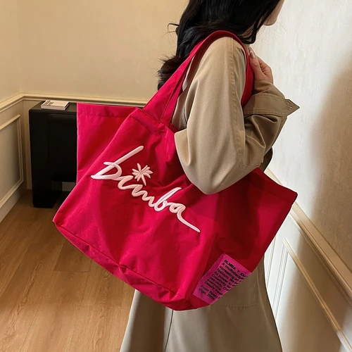 Imagen 2 del producto Bolsa de Lona Grande de Alta Capacidad para Mujer, Nueva Bolsa Casual Bordada de Alta Gama 2025, Bolsa de Mano para Mamá, Bolsa de Viaje