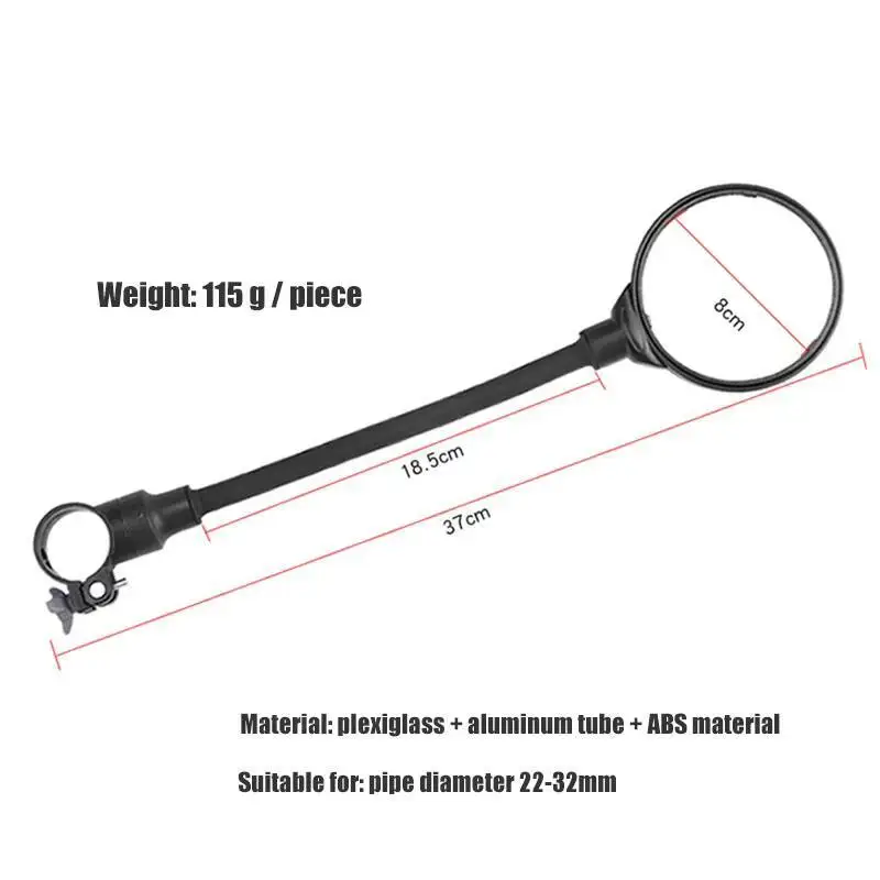 ESLNF Bendable Rotatable Convex Motorcycle Bike Mirror - Wide View Anti-Glare Side Mirror for Mountain Bike Cycling
