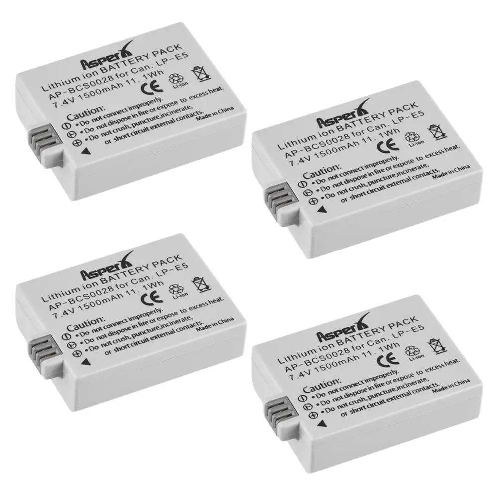 1500mAh LP E5 LPE5 LP-E5 بطارية ليثيوم أيون لكانون EOS المتمردين XS المتمردين T1i المتمردين XSi 1000D 500D 450D قبلة X3 X2 F كاميرا