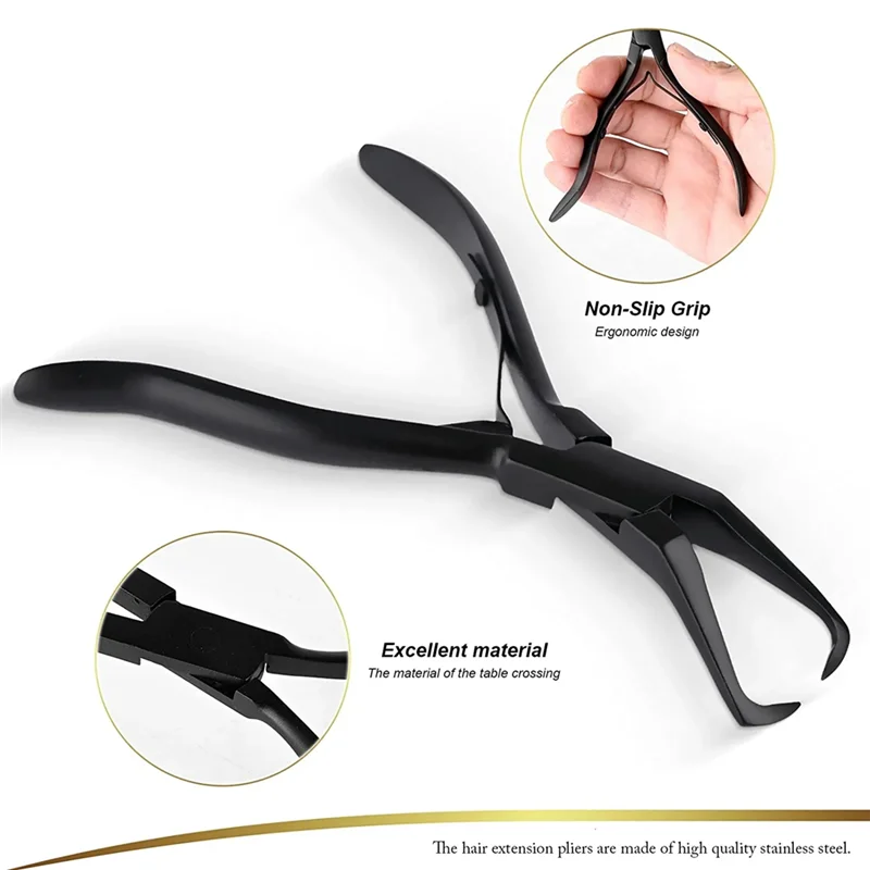 HFES цельные плоскогубцы для наращивания волос, плоскогубцы для наращивания волос из нержавеющей стали, плоскогубцы для удаления бисера Microlink для наращивания волос