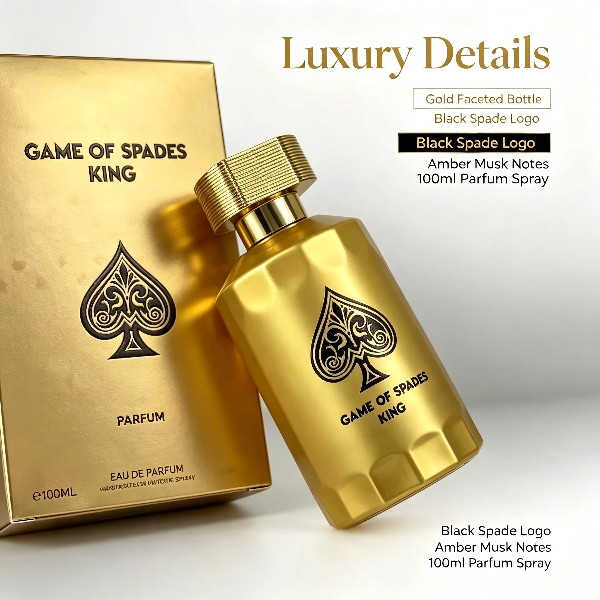 New Arrival Jo Milano Game Of Spades King Parfum 100ml 3.4oz Gold Flacon Perfume Woody Amber Spicy Fresh Citrus Long Lasting Fragrance Men Labor Day Halloween Thanksgiving Black Friday Cyber Monday Christmas Gift Idea Best Seller Fast US Shipping Spray view 6