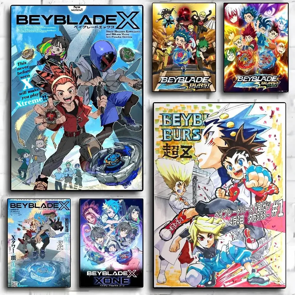 Cool B-Beyblade Burst Anime Poster Sticky Wall Art Painting For Home Decor Bedroom Picture Interior Bar Room Decoration