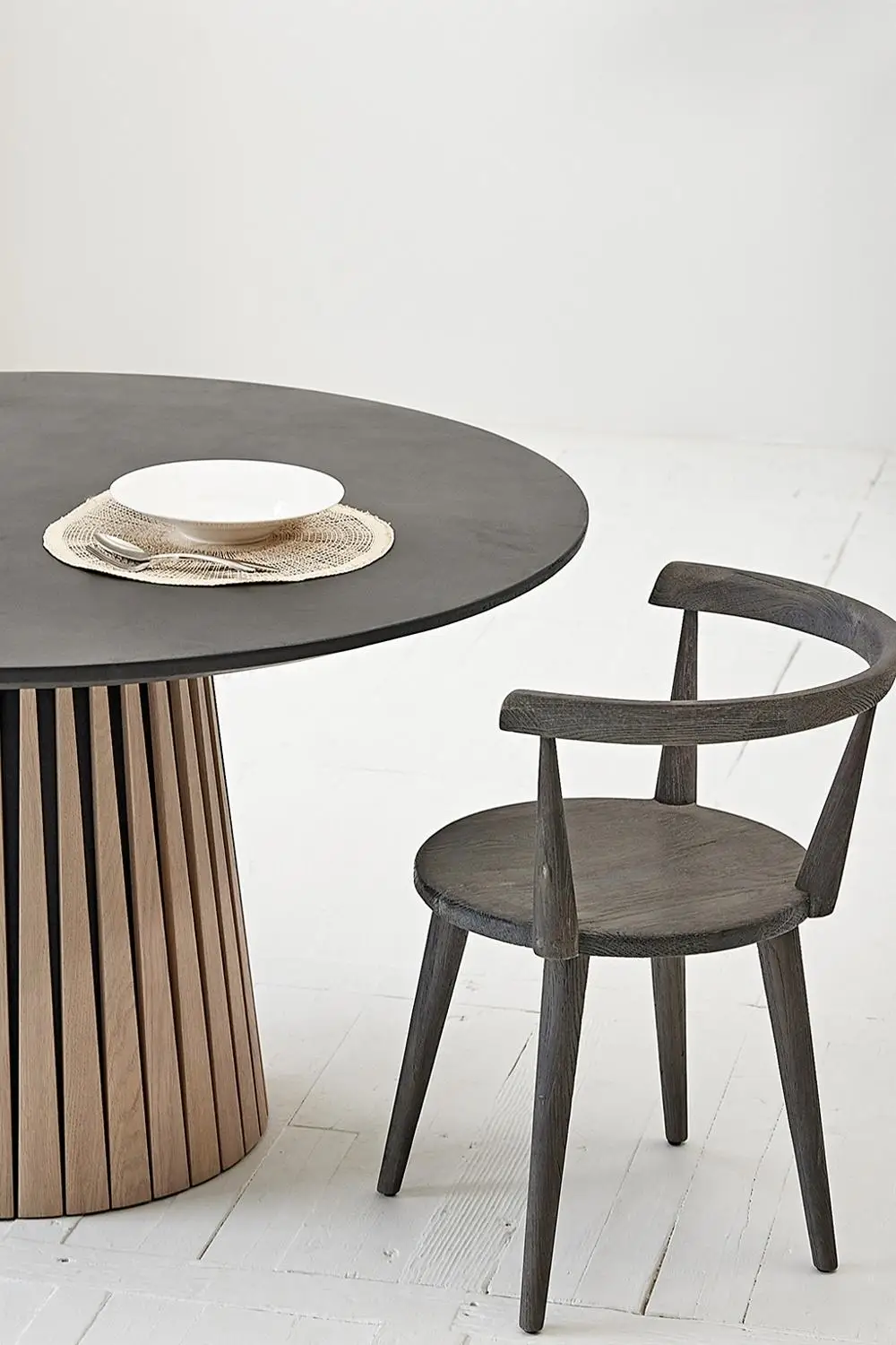 !@Modern Vintage Wabi Sabi Japandi Coffee Table Luxury Brown Concrete Living Room Furniture Set Decorative Wooden Home Use