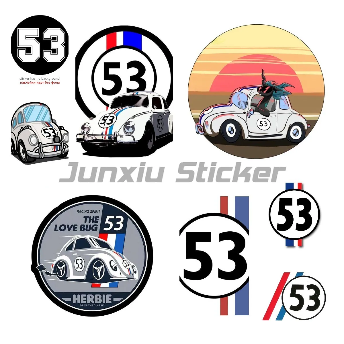 

Herbie The Love Bug 53 Car Exterior Decals Creative Motorcycle Window Sticker