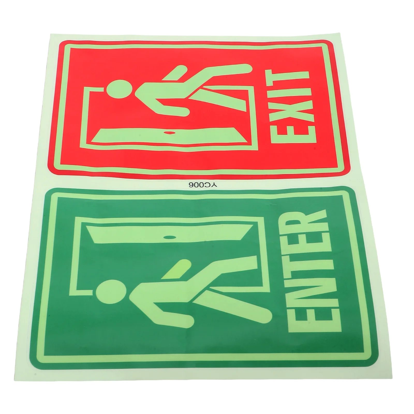 

1Set Luminous Exit Sign Sticker Night Emergency Evacuation Safety Wall Decal Enter Exit Direction Guide
