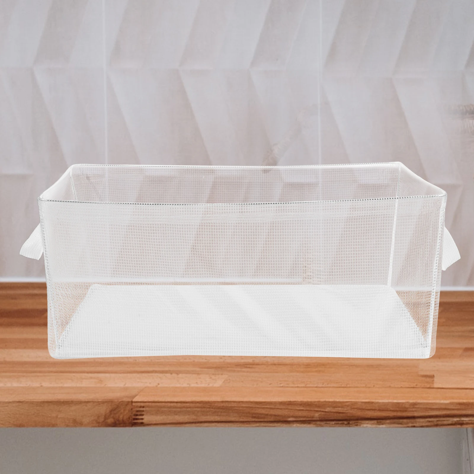 

Drawer Storage Box Closet Shelf Organizer Clear Bins Organizers with Handles Baskets Clothing Bedroom