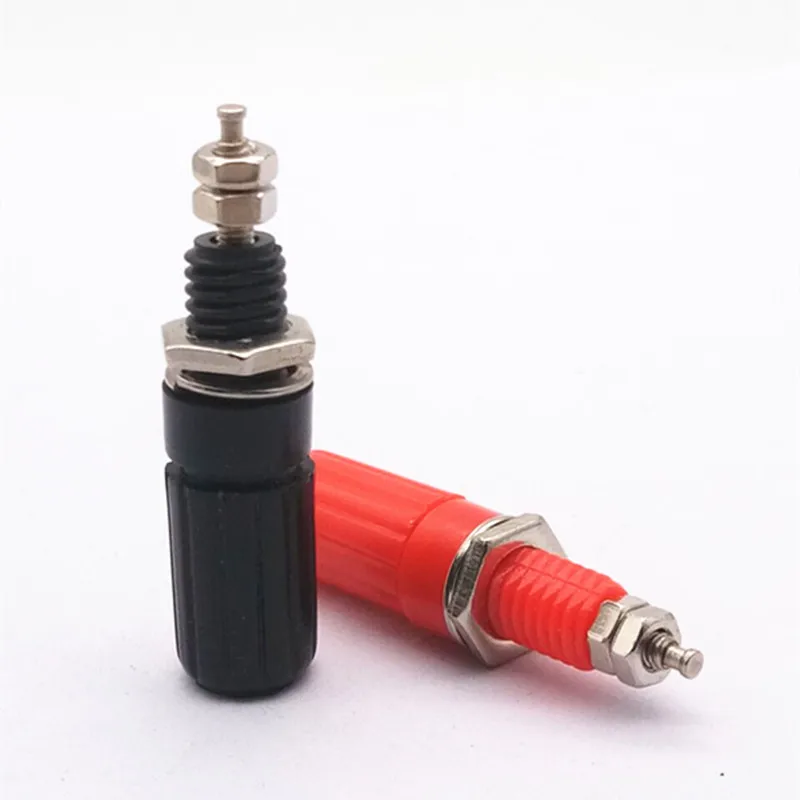 2PCS 1red and 1black Binding Post For Speaker 4mm Banana Plug Test Connectors adapter