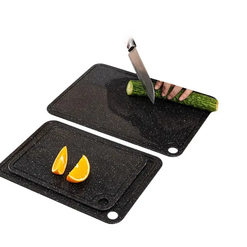 [T] All Sizes Kitchenware High Quality  Chopping Board Anti Mildew Cutting Board Black Marble Style Double Side Use