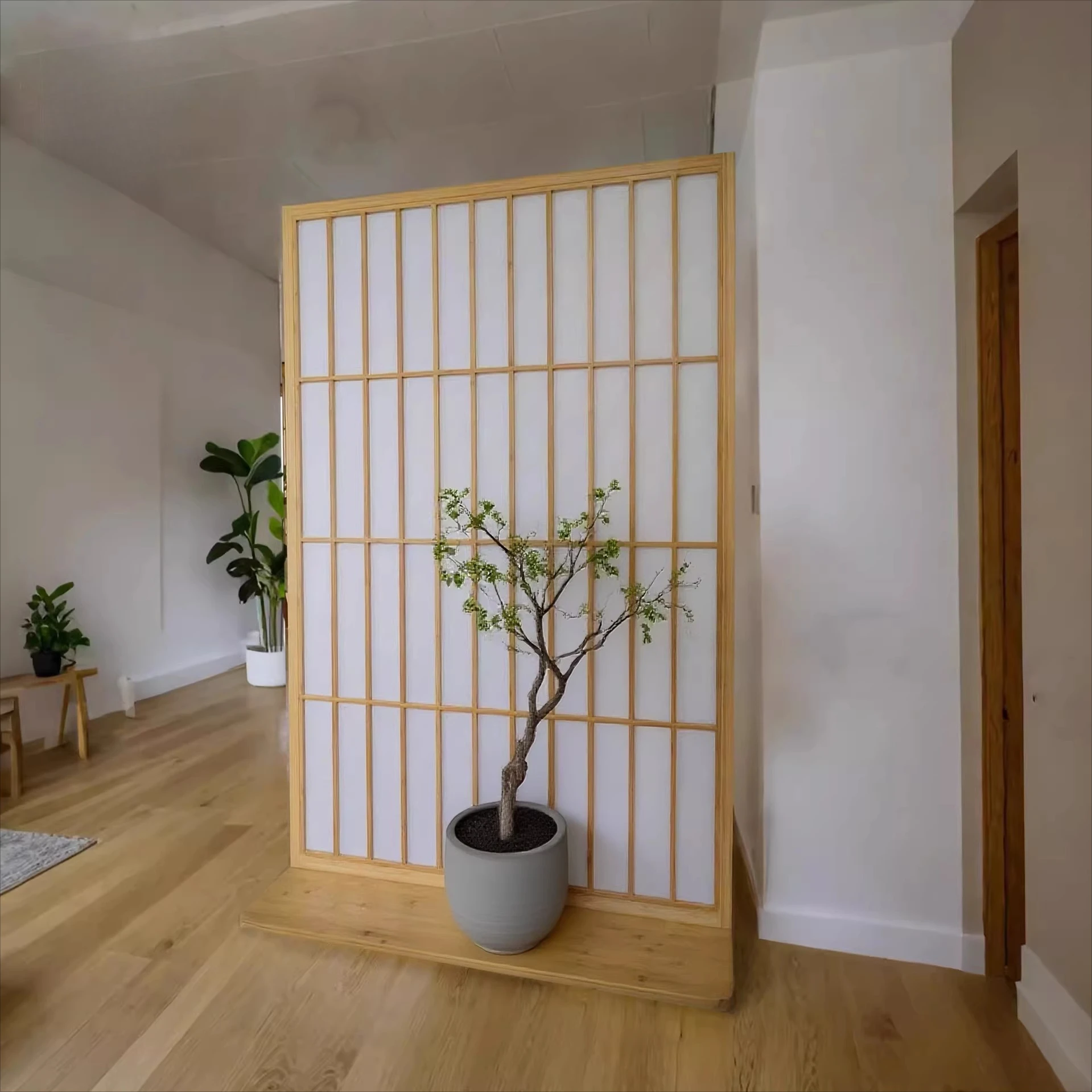 Japanese-style screen partition, simple and movable entrance to the living room, fully shielded case, several screens, integrate