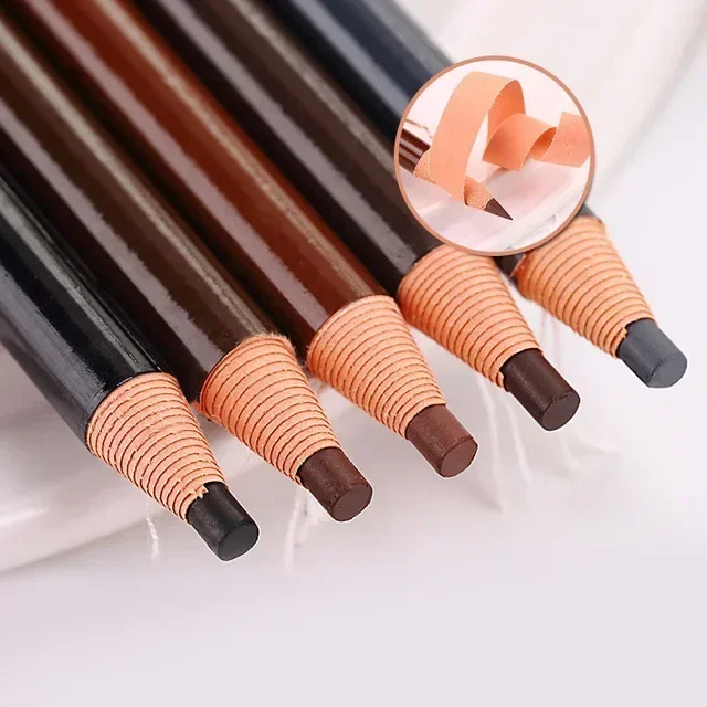 Lápiz de cejas de 5 colores Lating, resistente al agua, sin manchas, lápiz de cejas de madera de núcleo duro genuino para mujeres, lápiz de cejas de