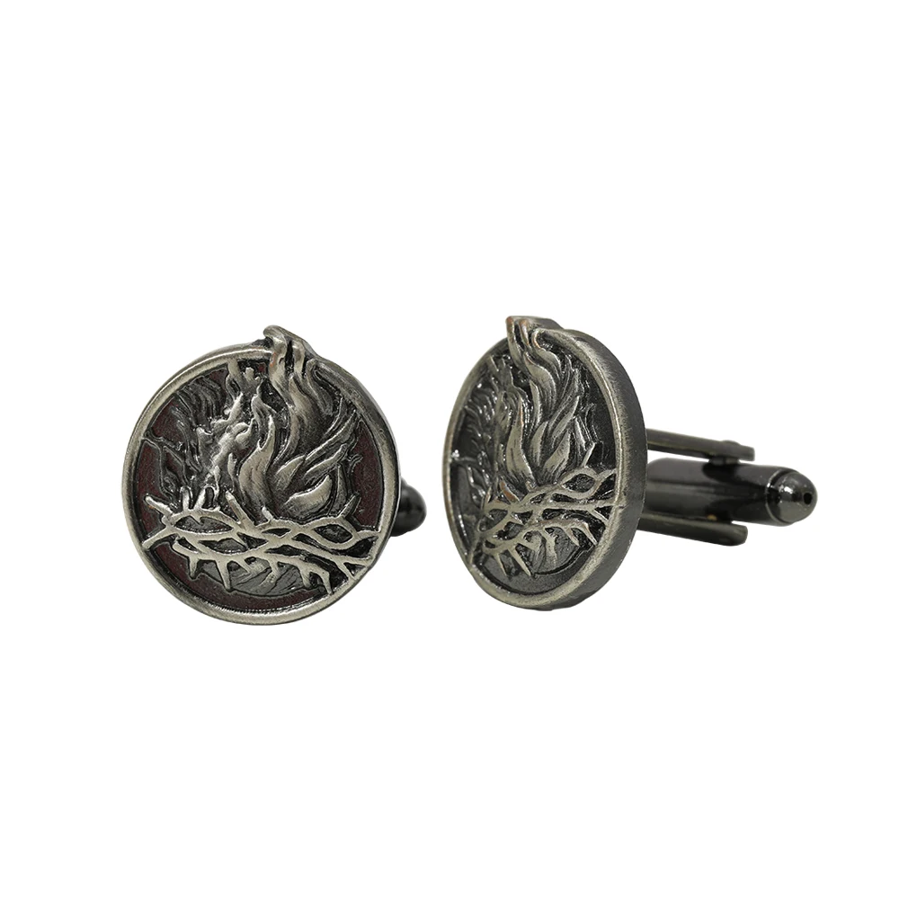 Wholesale Cthulhu Mythos Cufflinks Vintage Retro Round Fire Cuff Links For Mens Boys Cosplay Tuxedo Shirts Sleeve Button Gift