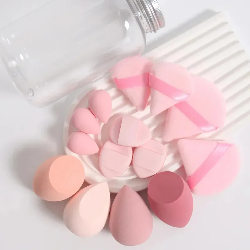 14 stuks make-up spons set cosmetische blender schoonheid ei foundation spons poederdonsjes mini vinger bladerdeeg vrouwen make-up accessoires