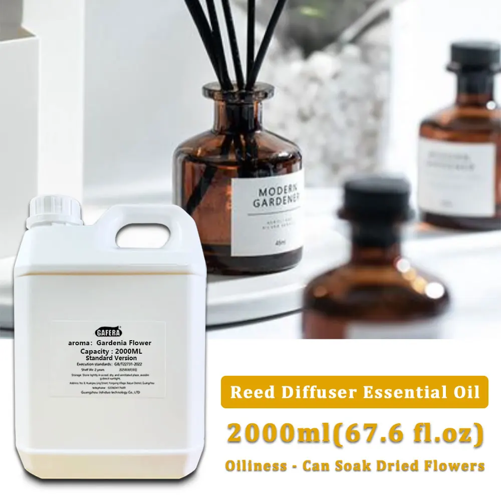 GAFERA 2000ml (67.6 fl.oz) Gardenia Flower/Freesia Essential Oils - For Reed Diffuser & Fireless Aroma Diffuser & Vine Diffuser