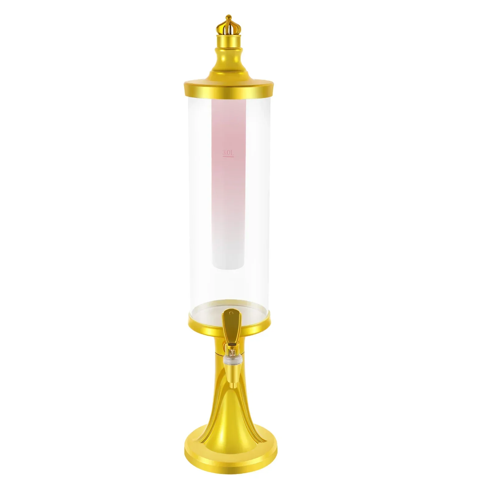 

3L Beer Tower Beverage Dispenser, Margarita Mimosa Tower Drink Dispenser w/ Tap, LED Colorful Shinning Lights and Ice Tube
