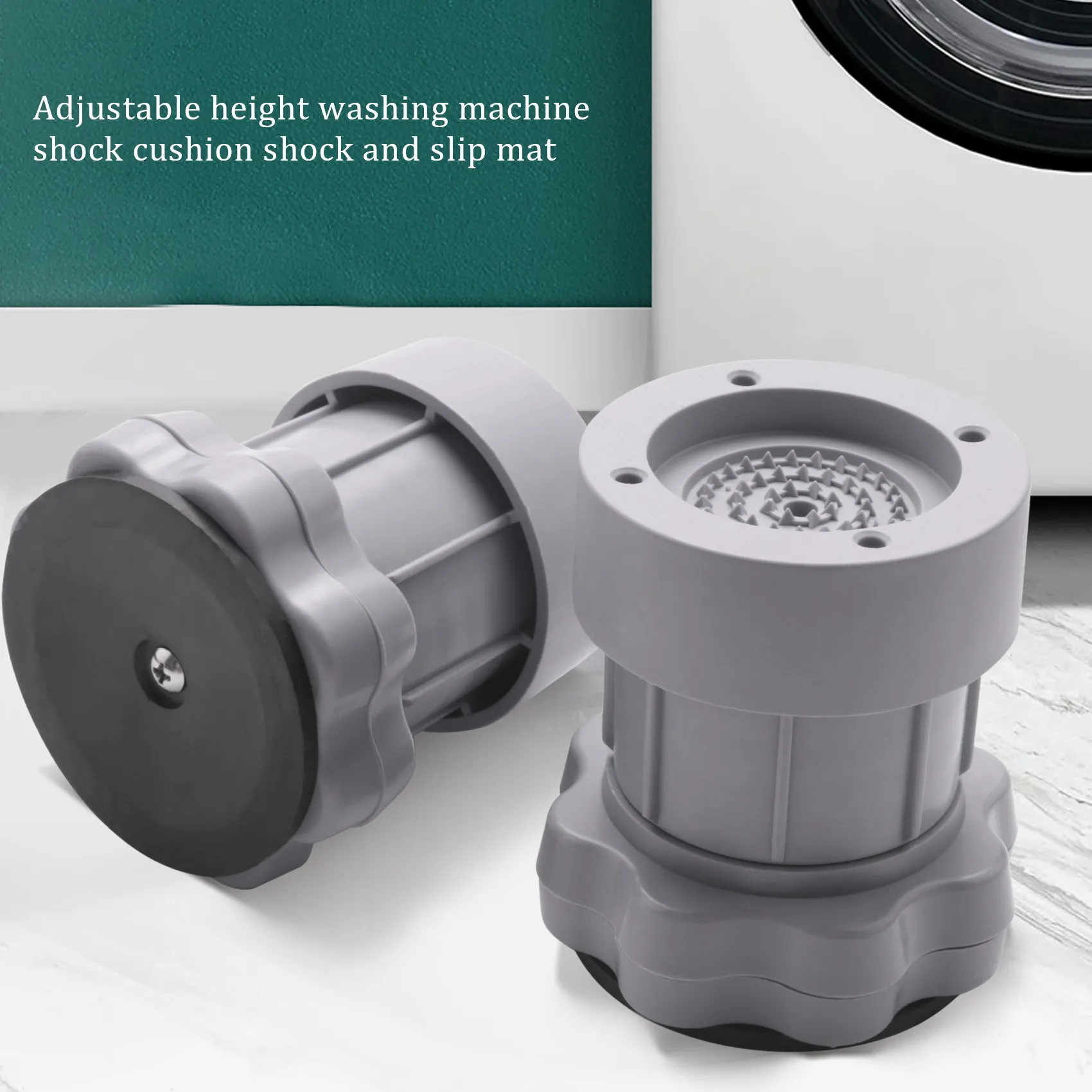 [NEWA66Z!】 4PC Adjustable Heighten Washing Machine Anti Vibration Pad Shock Non Slip Feet Mat Fridge Floor Furniture Protector