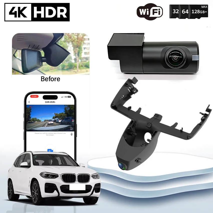 

Plug and play 4K WIFI Car Dvr For BMW X3 G01 for BMW X5 G05 for BMW X7 G07 for BMW 3 G20 G21 2018-2023 Night Vision Dasc Cam