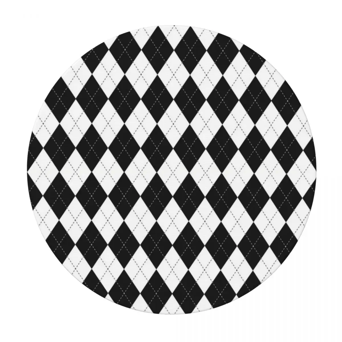 Diamond Shaped Geometric Pattern Waterproof Round Tablecloth Oilproof Table Cloth for Kitchen Events Dining Table Cover