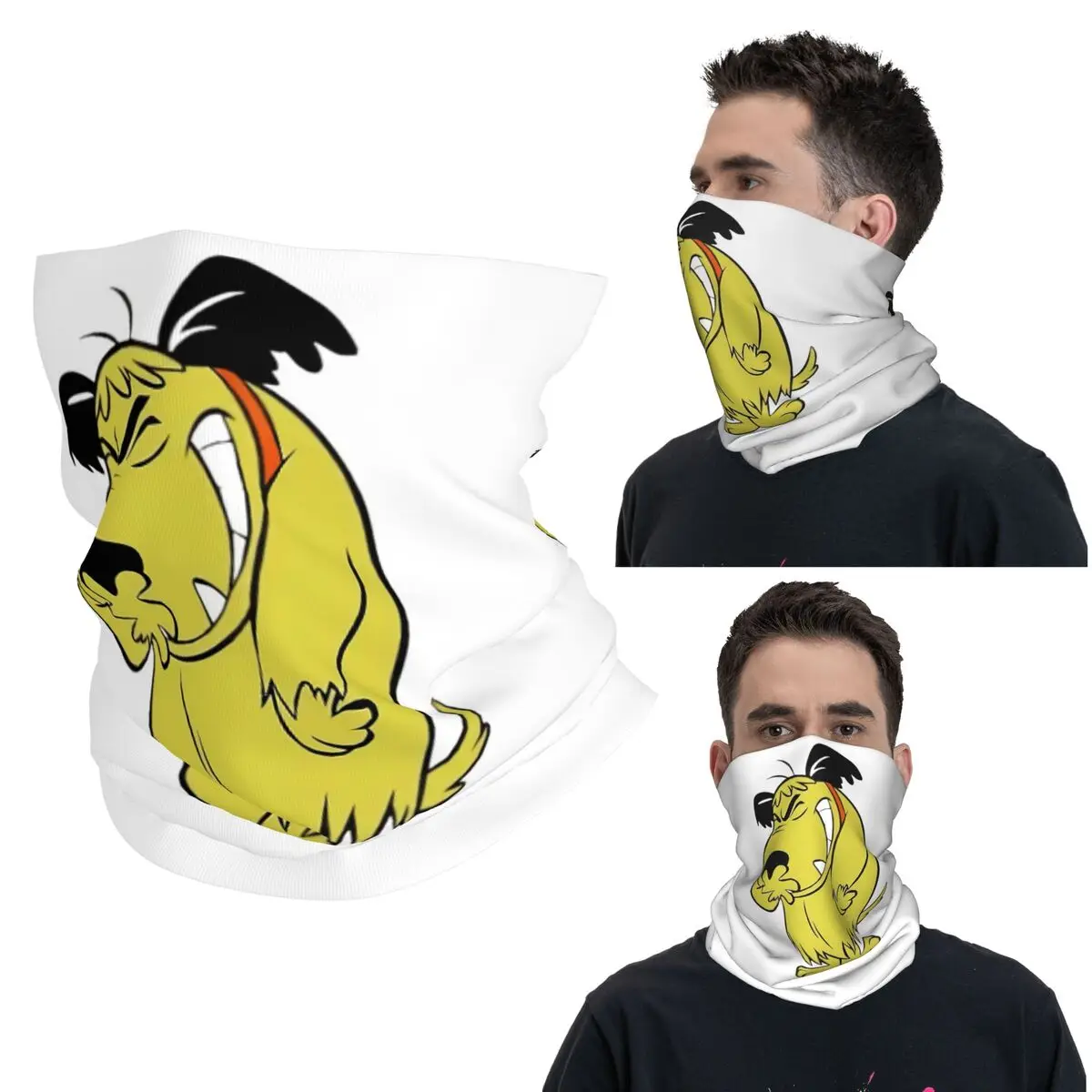 Muttleys Laughings Classic Wackys Racess Cartoon Dog Bandana Neck Gaiter Printed Wrap Scarf Face Mask Outdoor Sports Men Women