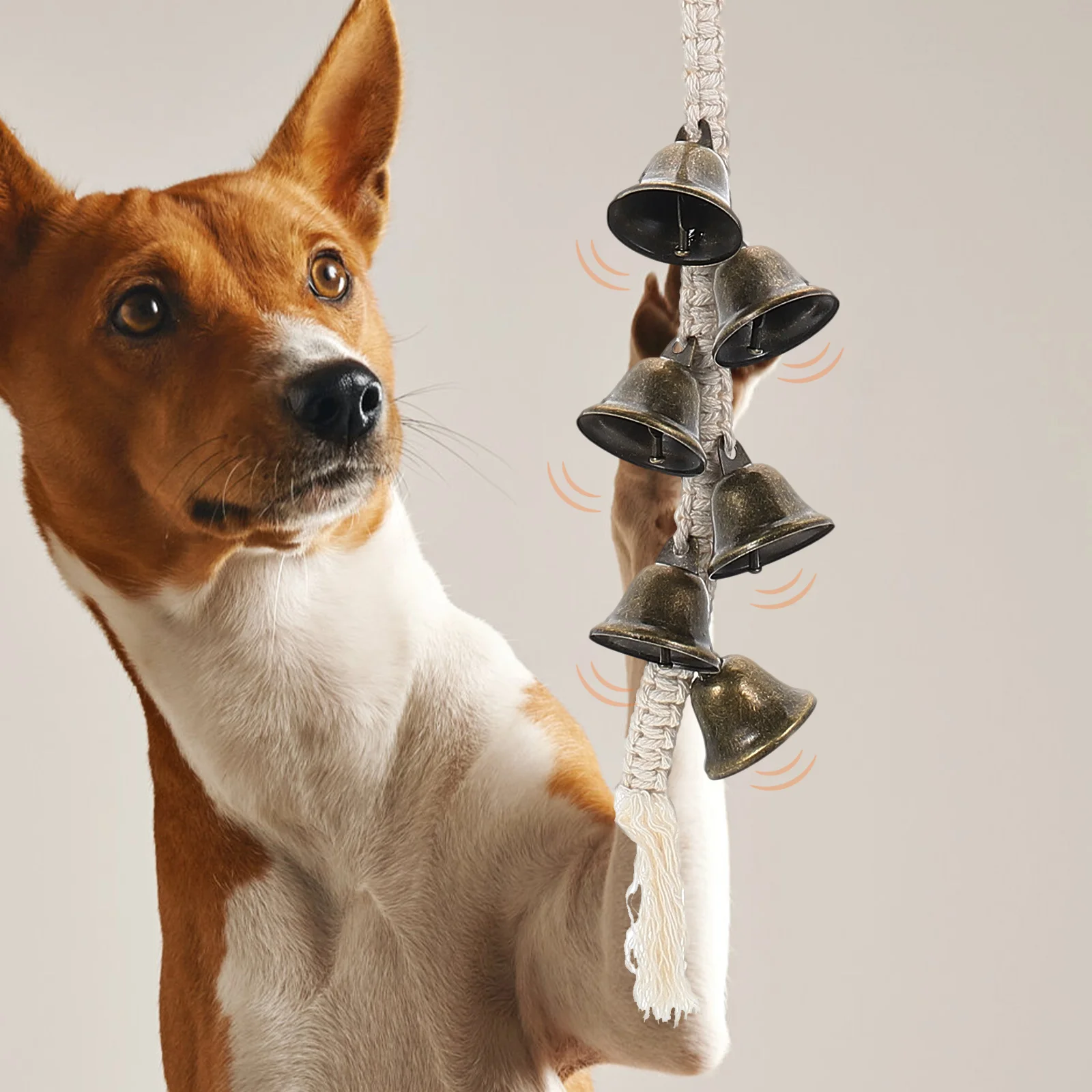 

Dog Bell Training Door Hanging Bells for Pet Supplies Puppy Potty Durable Metal Cotton Rope Door Handle Decor Practical Gift