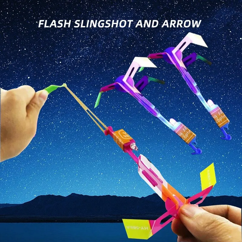 Slingshot Rocket Christmas 10 Toys Flying LED Children