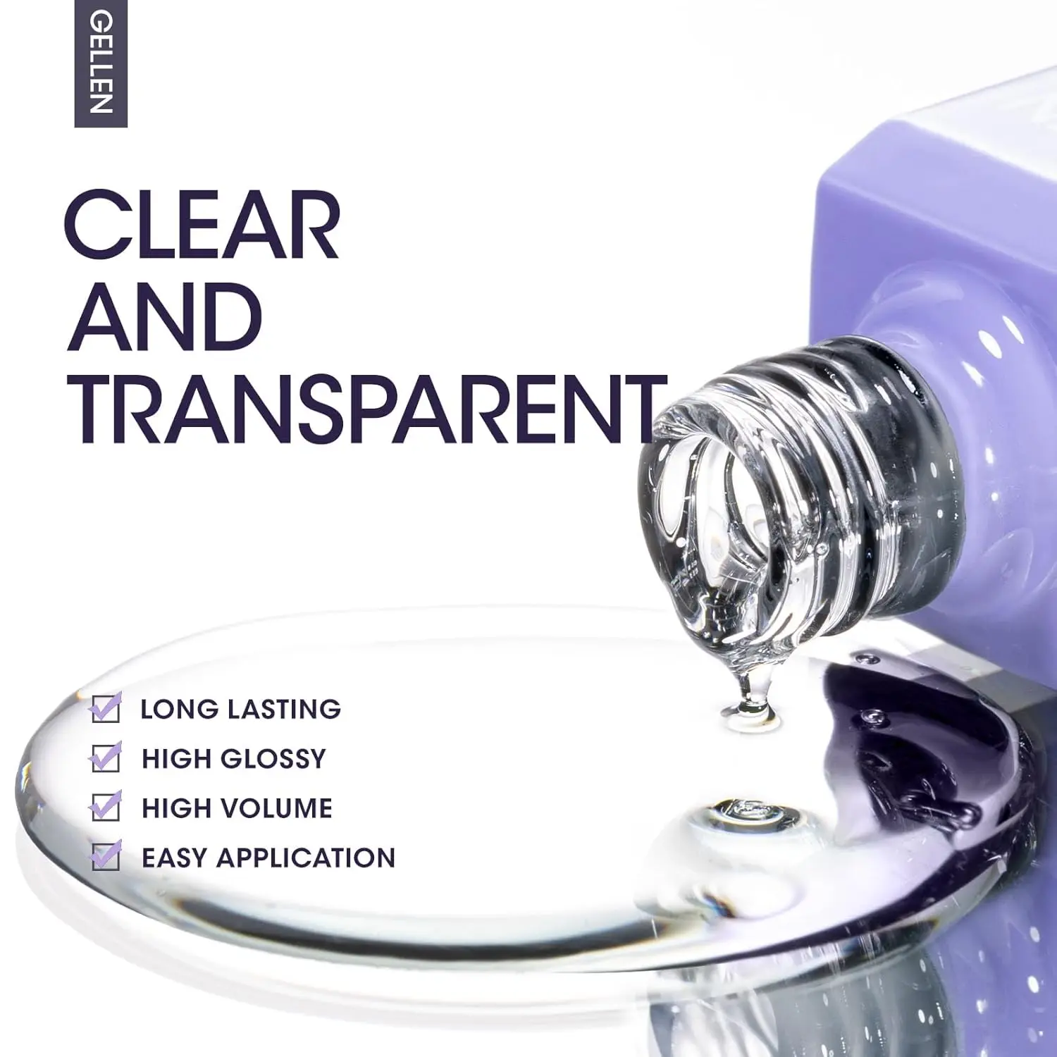 GELLEN 18 مللي 4 قطعة الأظافر هلام معطف فوقي قاعدة معطف سترينج هلام مسمار البولندية مجموعات ل نقع قبالة مسمار مصباح واضح سحر كيت #5