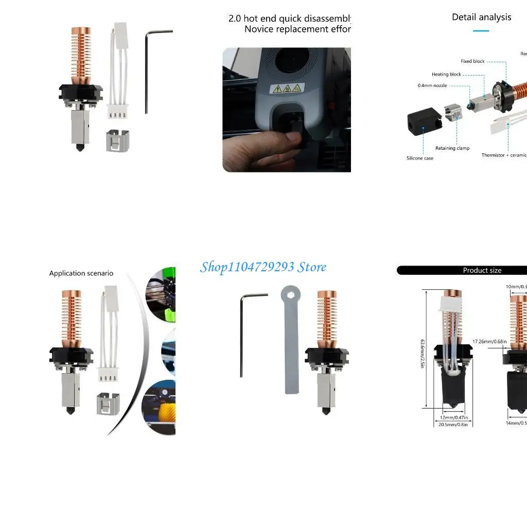 

Y2GD 5M/5MPRO CAREMIC HEAPLENG BLOCK Принтер AD5M 280 ℃ 0,4 мм быстрее нагревание