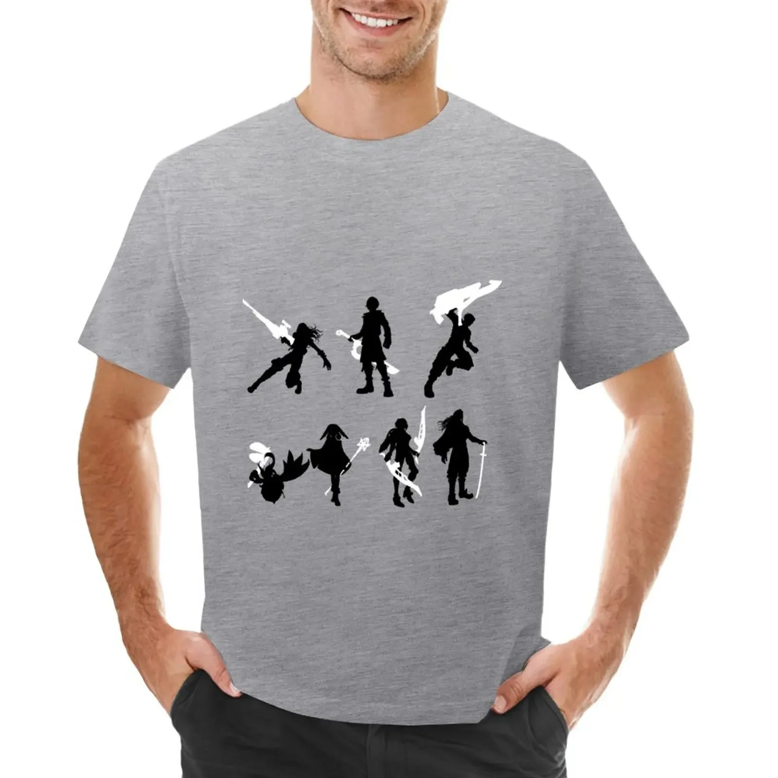 Xenoblade party silhouette (ver. 2) T-shirt graphics shirts graphic tees mens graphic t-shirts anime