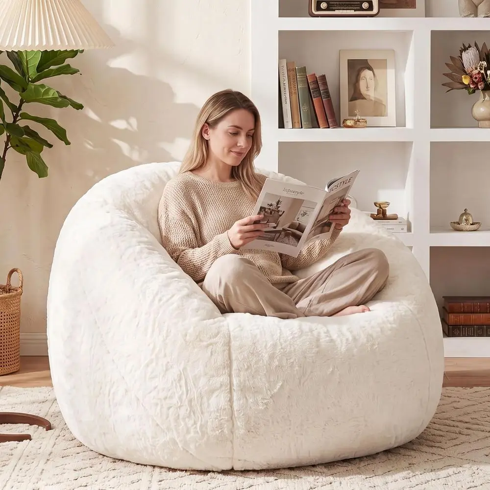 Big Bean Bag Chairs or Adults, Comy aux ur Giant Bean Bag Chair | uy Oversized Bean Bags with Back Support & oam illed, Reading