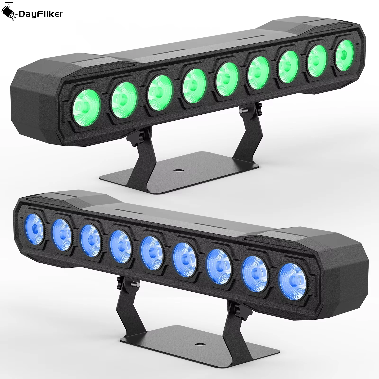 

DayFlicker 2Pcs 60W 9LEDs RGBW Lights Wash Light 1-20Hz Strobe Effect DMX512 8CH/4CH For Christmas Night Club Disco Wedding Bar