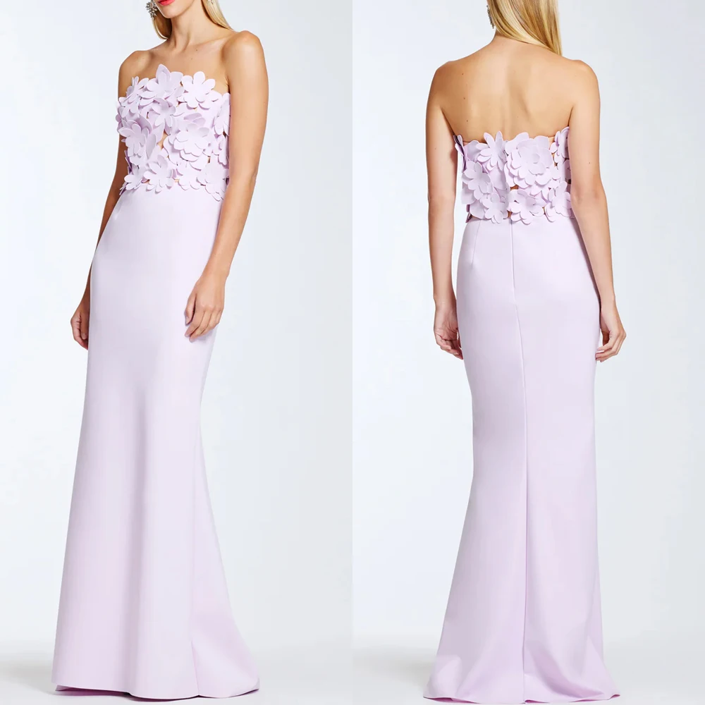 

Customized Elegant Strapless Jersey Dress A-Line Evening Dresses Occasion Formal Exquisite High Quality Prom Party Gowns Women