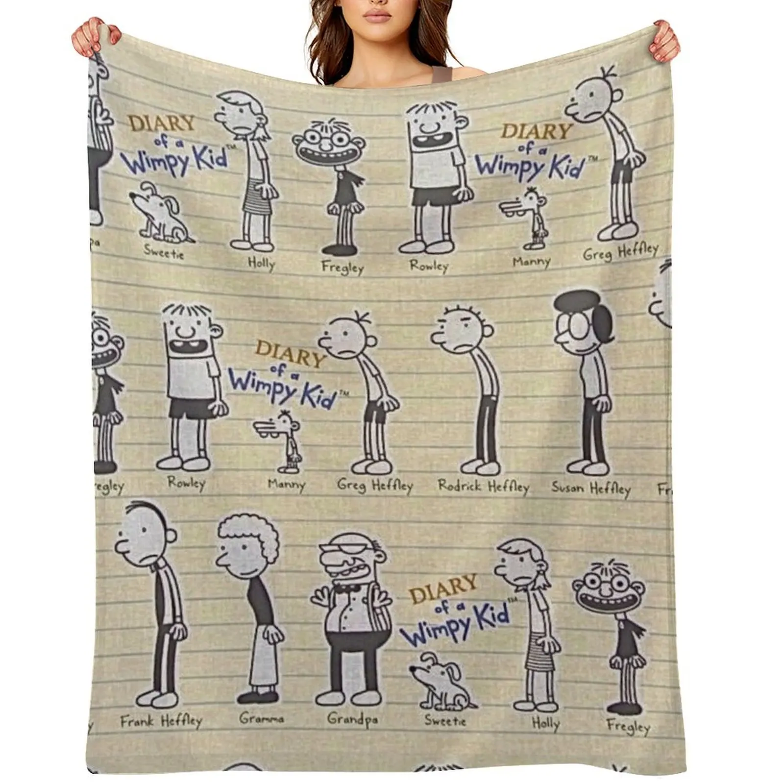 

Diary of a wimpy kid (cast) Throw Blanket Hairys decorative manga Camping Blankets