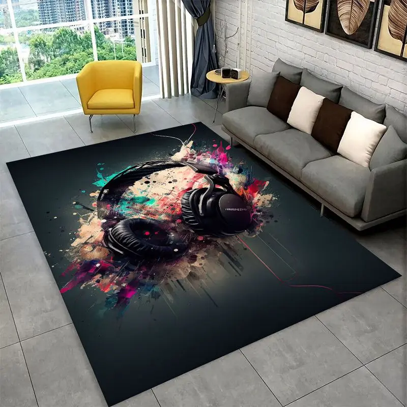 Fashion Musical Note Instrument Staff Art Large Area Rug Non-slip Durable Carpet for Bedroom Living Room Sofa Doormat Home Decor