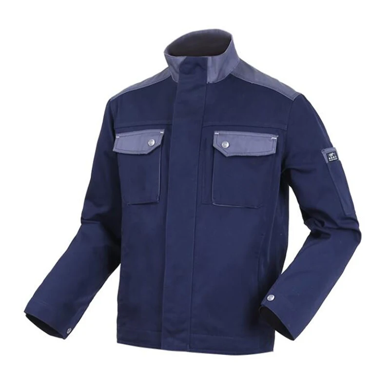 

Spring Autumn Jacket Men's Cargo Outwear Coat Polycotton Workwear Jacket Work Clothes Anti-scald Uniform For Welder