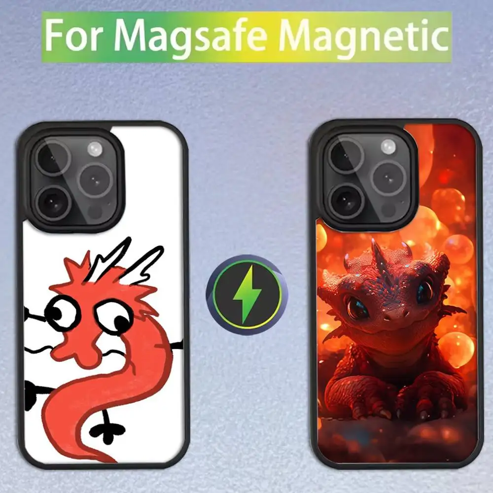 

Funny Red Dragon Phone Case For iPhone 17,16,15,14,13,12,11,Pro,Max,Plus,Mini,SE Magsafe Magnetic Wireless Charging