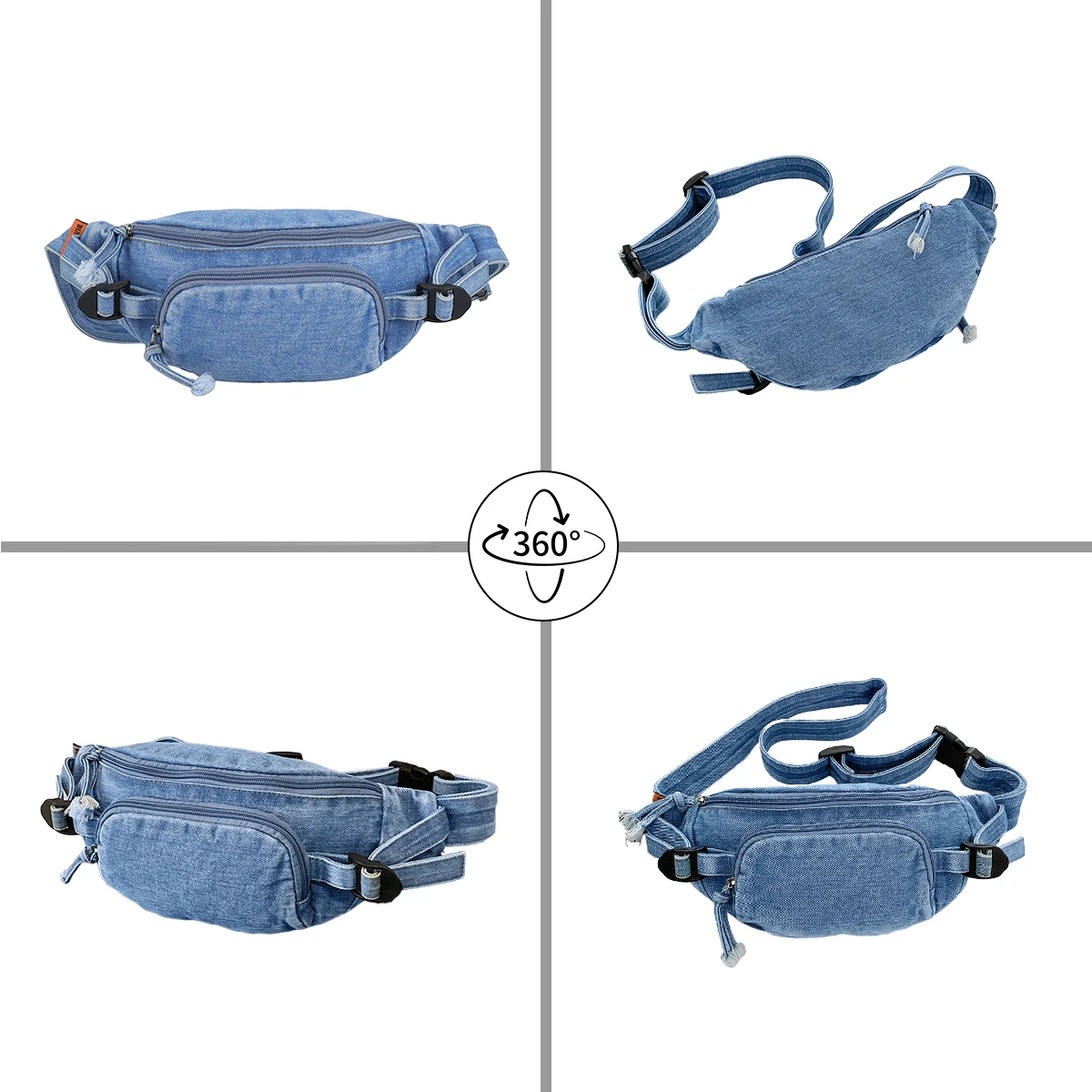 Japanese Style Denim Chest Bag for Women 2025 New Trendy Brand Niche Small Backpack Women's Waist Bag Casual Versatile Crossbody Bag Shopping Mountaineering Bag Climbing Fishing Shopping
