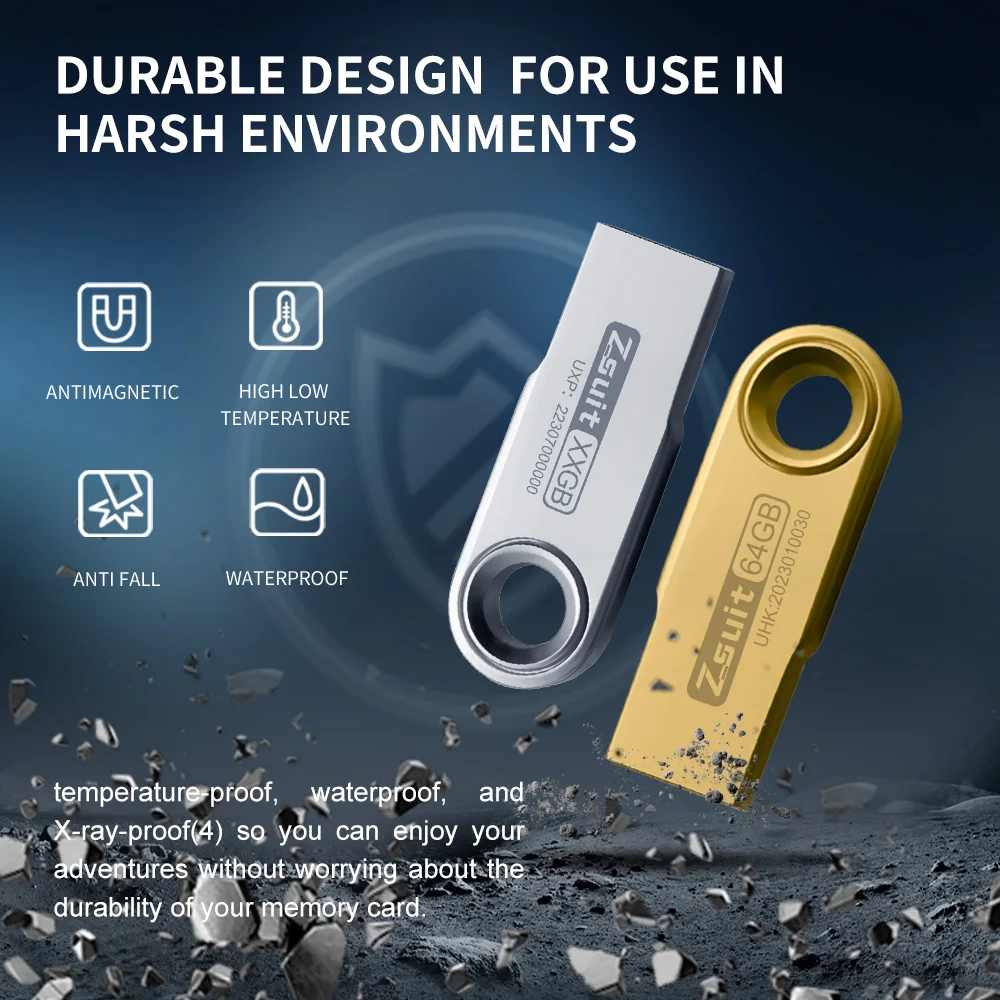 1 pc USB Flash Drive High Speed Pen Drive 64g Memory Stick USB 2.0 Metal Pendrive Flash U-Disk Gift Key