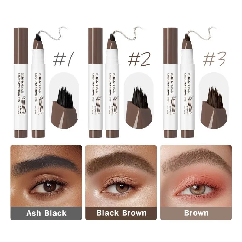 4D Microblading Eyebrow Pen With Forks Tip Long Lasting Waterproof Eyebrow Tattoo Pencil For Eyebrow Tattoo Makeup