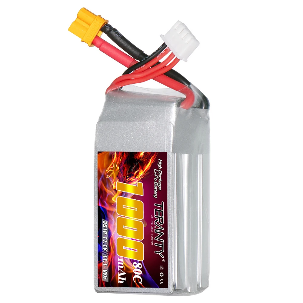 بطارية ليبو TERANTY 3S 11.1V 80C/160C 1000mAh، مناسبة لبطارية الكاميرا الجوية لطائرة هليكوبتر RC كوادكوبتر FPV للسباق بدون طيار