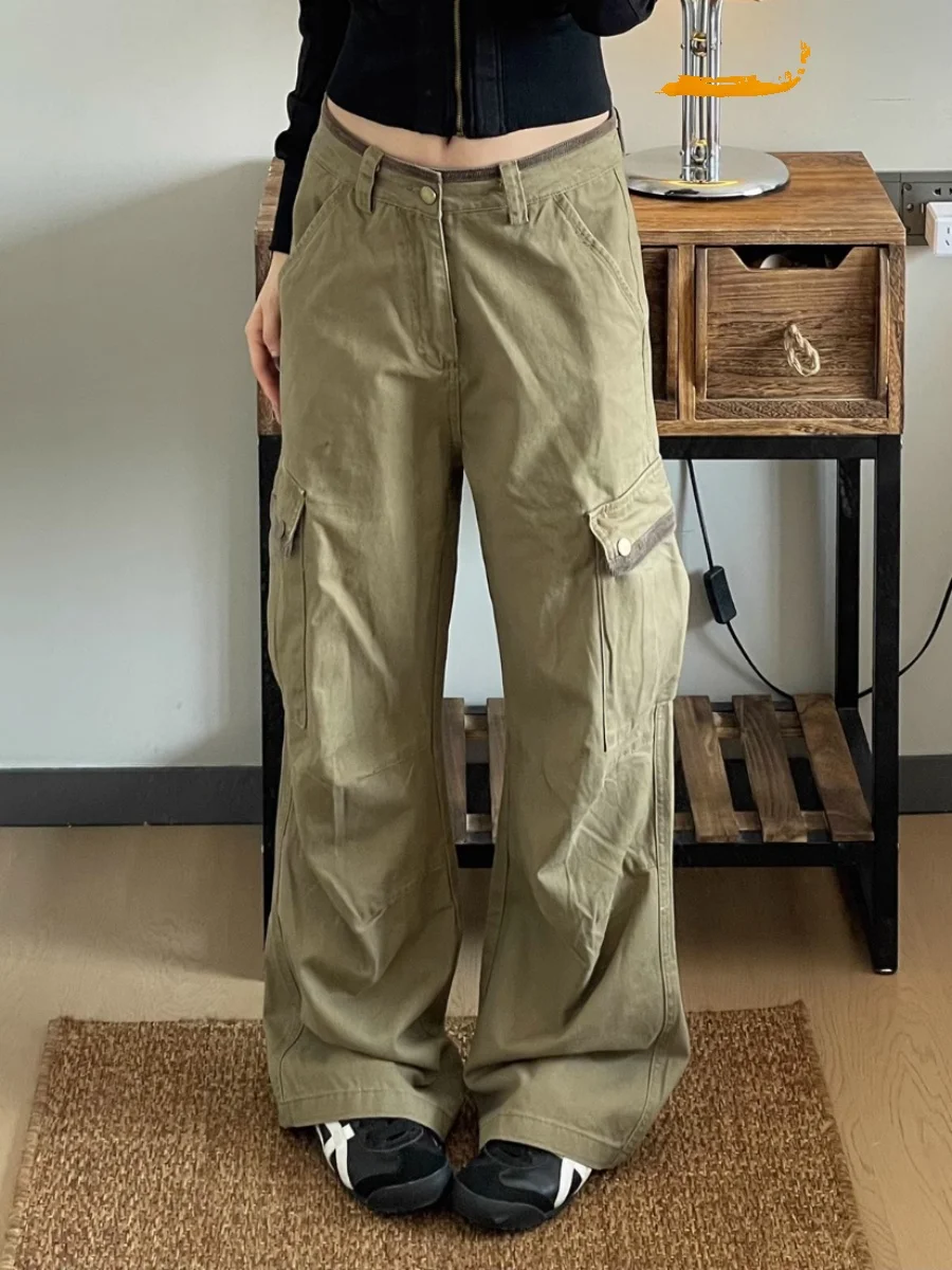 

Retro American Workwear Sle High Waist Wide Leg Loose Fit Slim Straight Jeans for Women Spring Autumn New Arrival Street Sle