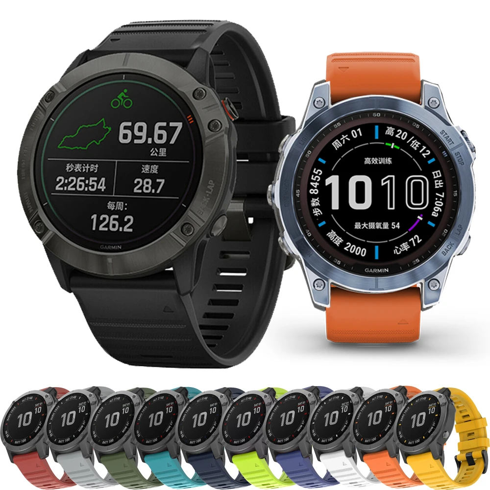 QuickFit 22/26mm Sports Band For Garmin Fenix 8 47mm Official Fenix E 47mm 7 6 Pro 5/Epix Pro/Instinct 2 Silicone Strap Bracelet