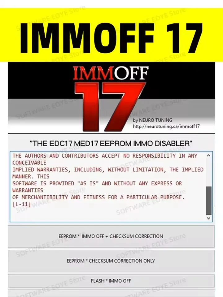 

IMMOFF17 Car Software EDC17 MED 17 Immo Off Ecu Program Function EEPROM IMMO PATCH Checksum Correction To IMMO OFF Flash