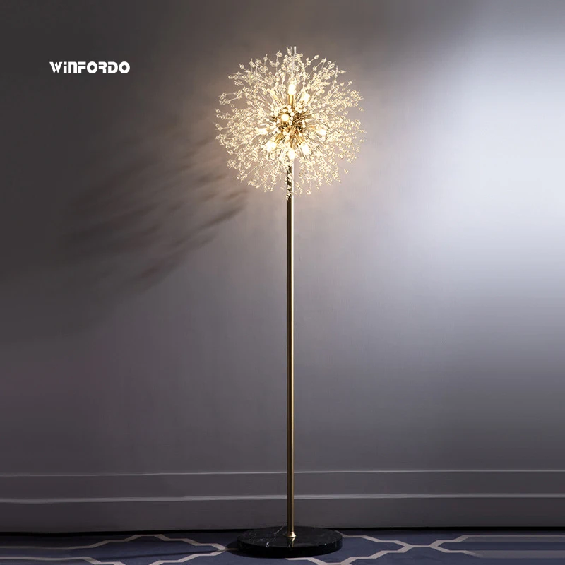 2024 Modern Luxury LED Dandelion Floor Lamp  in Gold / Chrome Color For Living Room Winfordo Lighting