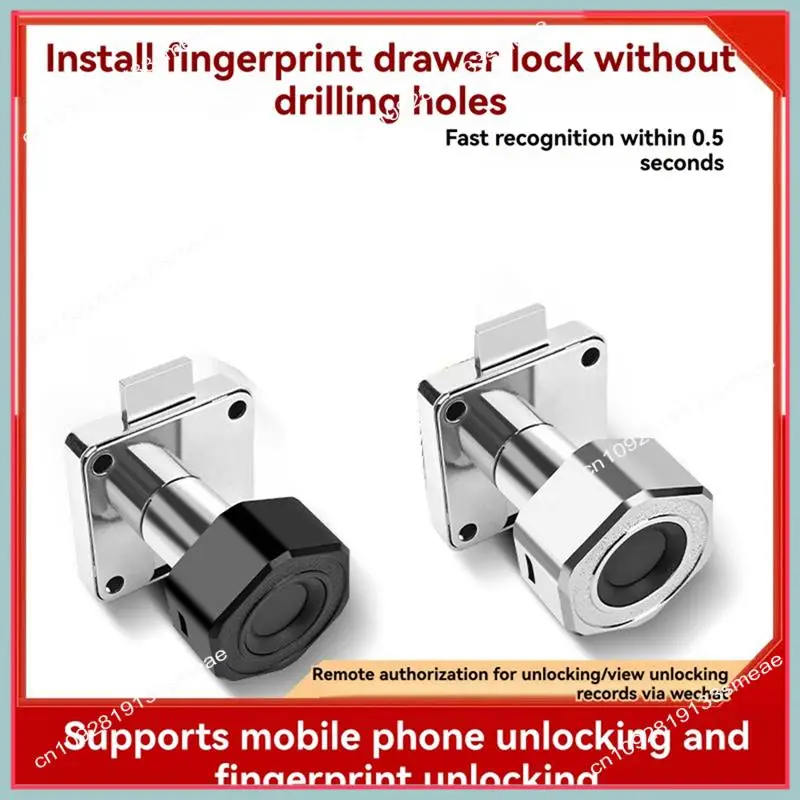 

N94R Fingerprint Lock Biometric Electronic Door Lock No Punching Low Power With Tricolor Lamp For Office And Home Black Fingerpr