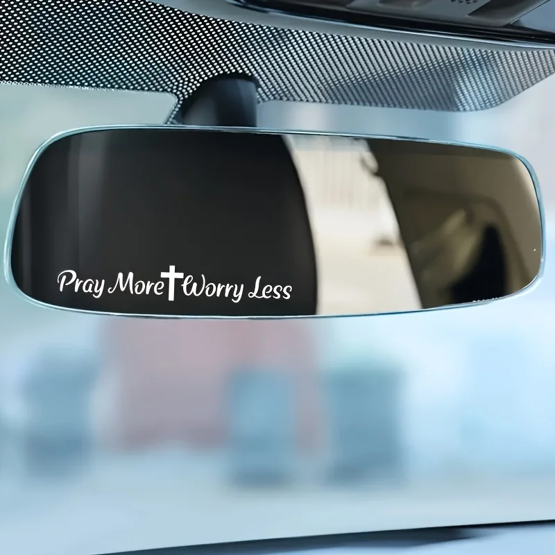 Pray More Worry Less Car Sticker Waterproof for Rearview Mirror Window Decoration Accessories Motorcycle Durable Vinyl Decal