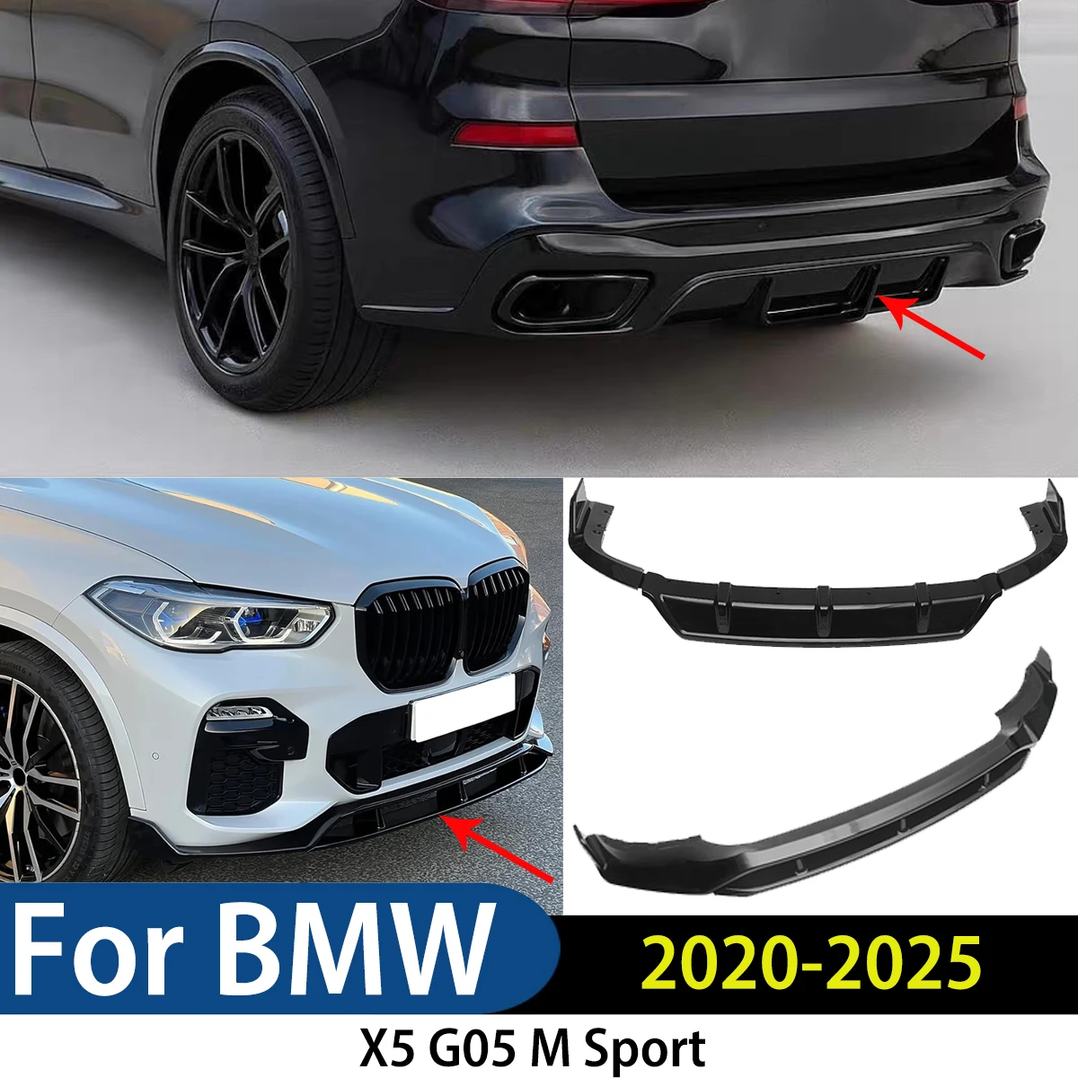 

Для BMW X5 G05 2020-2025 M спортивный передний бампер, сплиттер, спойлер, диффузор, защита, комплект кузова, модификация, внешний вид
